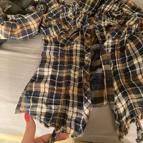 Harley plaid button up - Picture 3 of 4